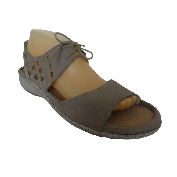 Naot Mangere Tan Taupe Leather Open Toe Lace Up Comfort Sandals Womens 41 US 10 - Picture 1 of 11